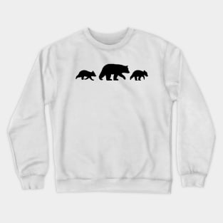 Grizzly Bear Family Silhouettes | Mama Bear with Cubs Crewneck Sweatshirt